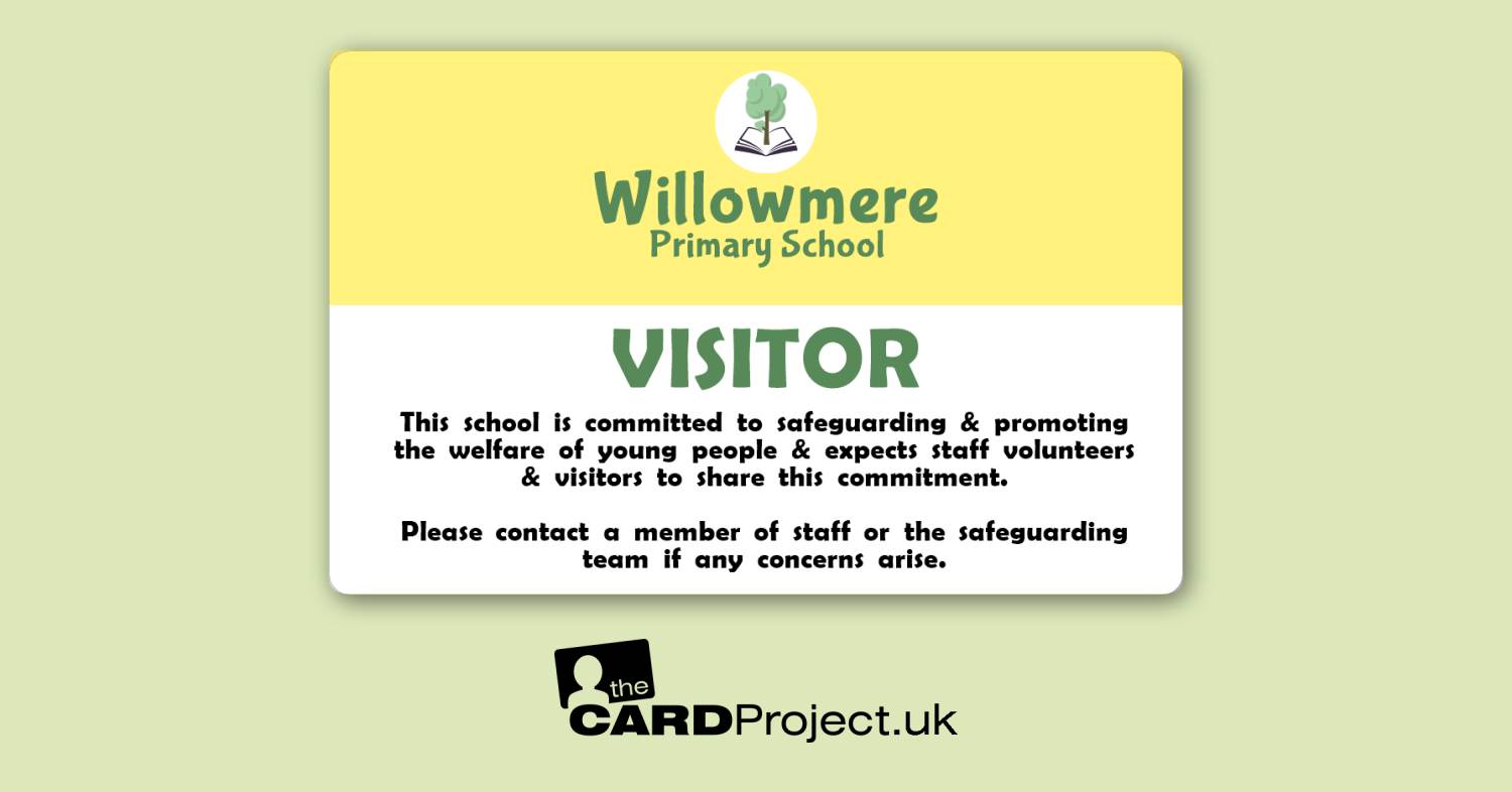 Primary School Visitor Card Yellow Tree